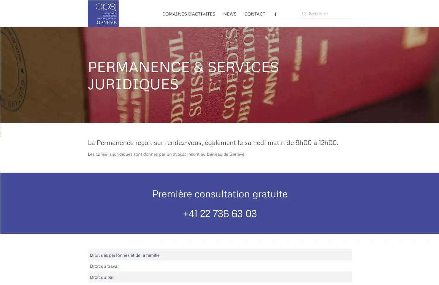 Site Web permanencejuridique.ch